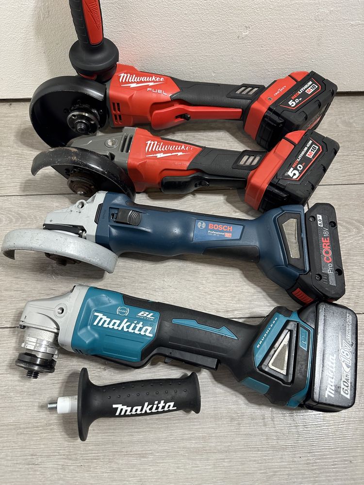 Безщіткова акум. болгарка Makita,Milwaukee, Bosch