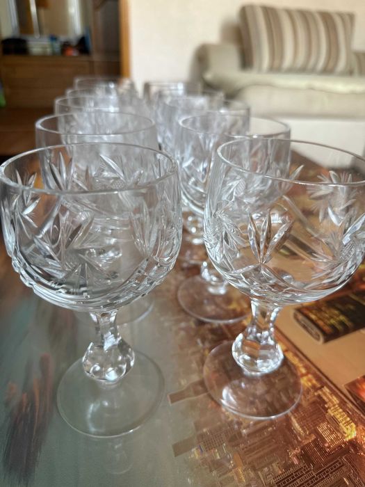 кришталеві хрустальные бокали великі для кон"яка, вина 10 штук