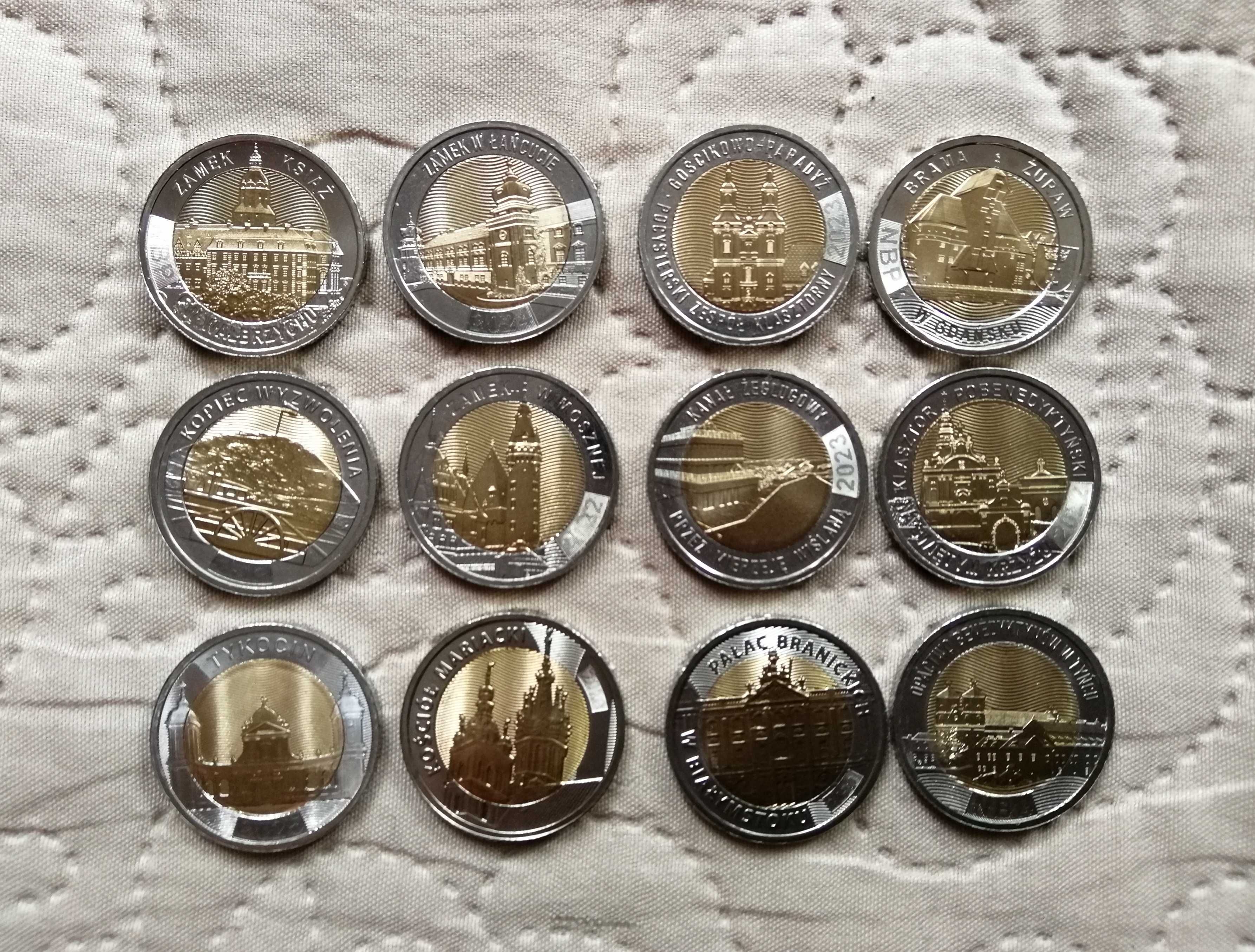 12 szt monet 5 zł okolicznościowych mennicze