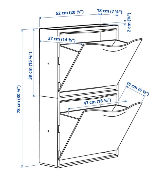 Trones 2 szt czarne , szafki na buty nowe