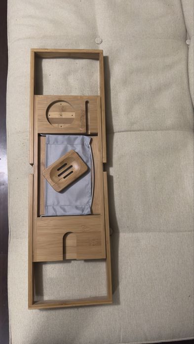 Розсувна бамбукова полиця для ванни