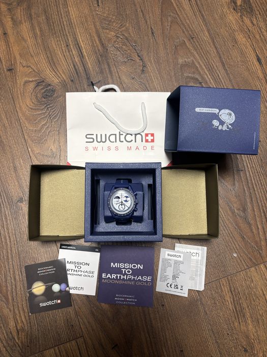 Zegarek Omega x Swatch Mission To Earthphase - moonshine gold