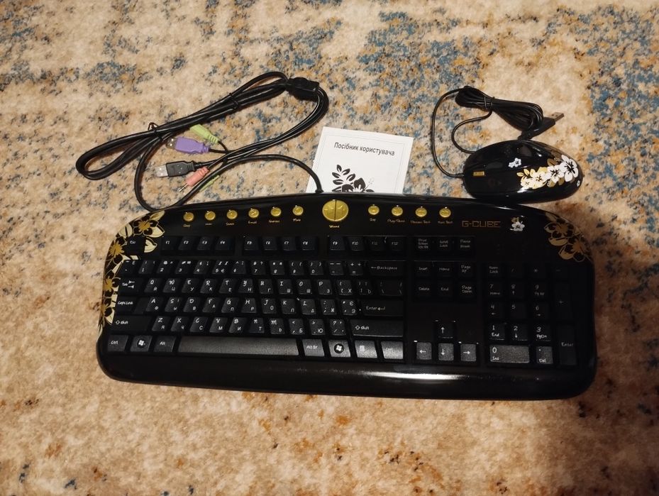 Klawiatura z myszką komplet ozdobny z cyrylicą