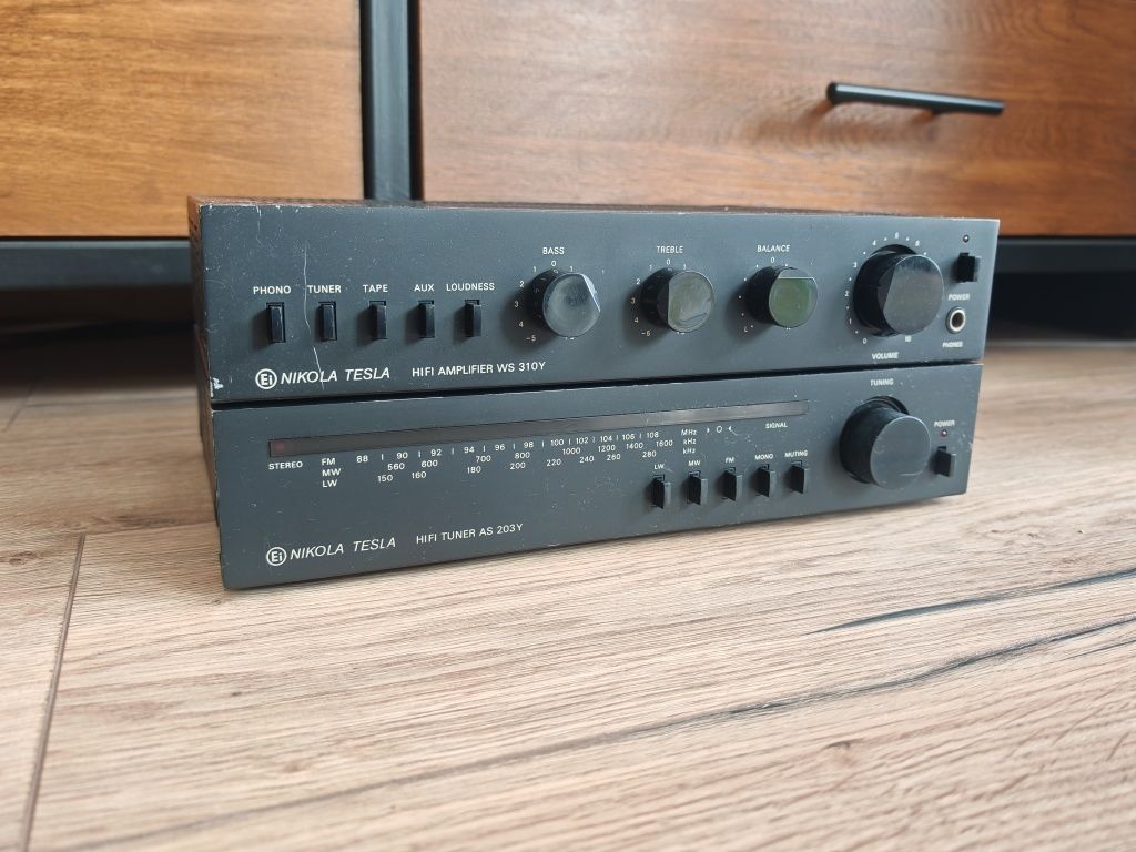 Unitra Diora Nikola Tesla wzmacniacz WS310Y i Tuner AS 203Y Unikat