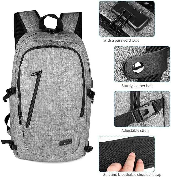 Nowy antykradzieżowy plecak na laptopa / torba / port USB WENIG 15,6'!