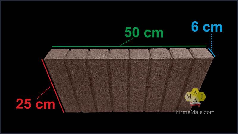 Obrzeża palisadowe kwadrat Gładkie 50x20x6 cm dostawa cała Polska