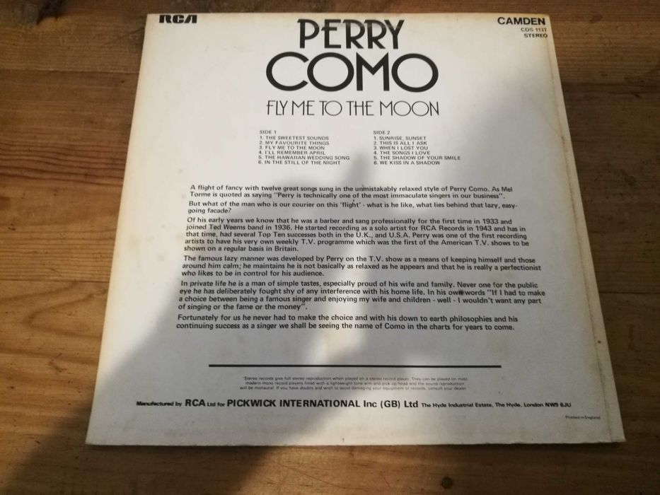 PERRY COMO - Fly Me To The Moon LP