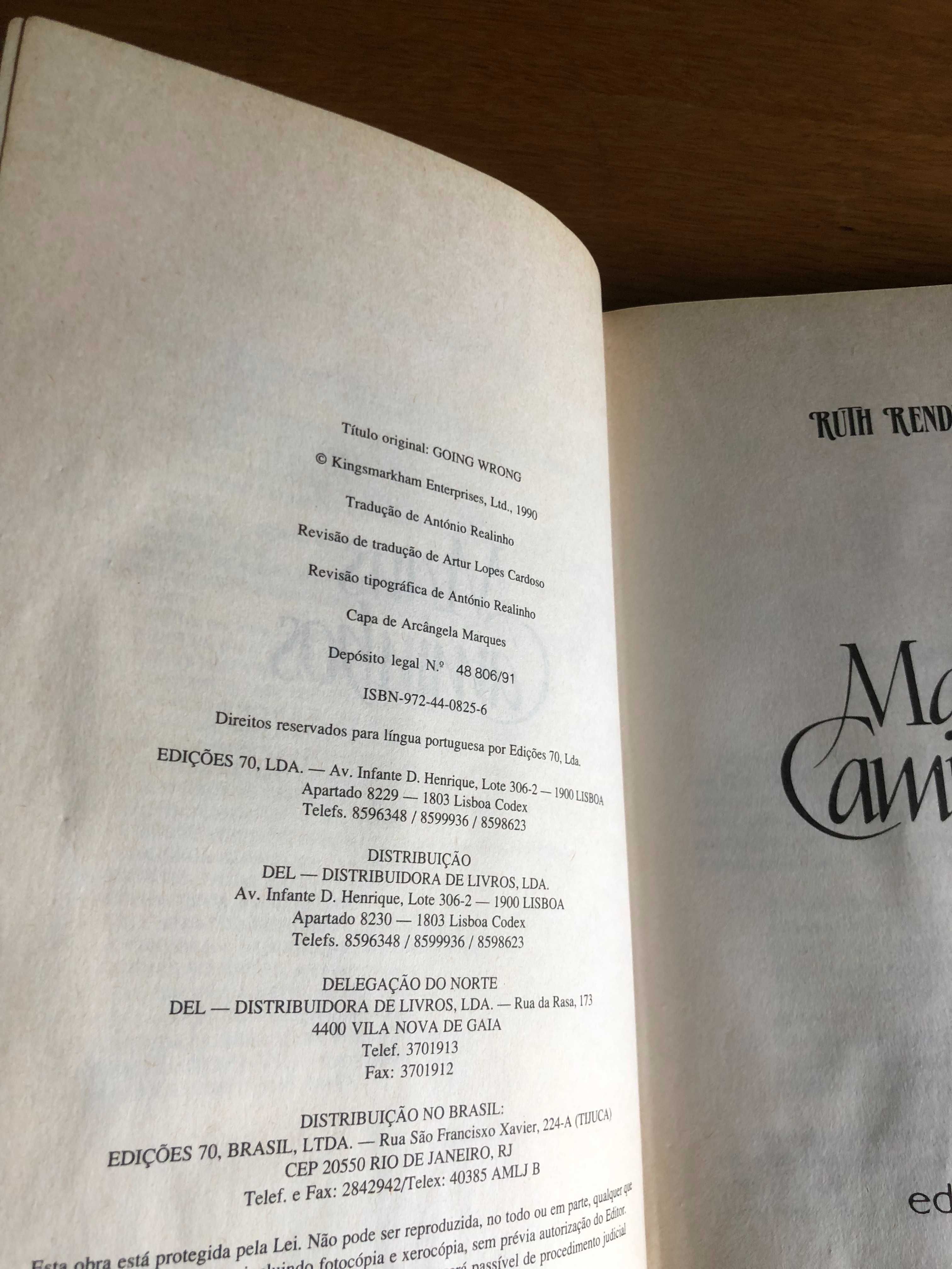 MAUS CAMINHOS      Ruth Rendell    portes grátis