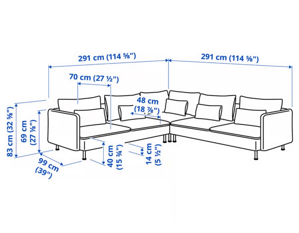 Sofa narożna Ikea Soderhamn 6 osobowa Finnsta biały