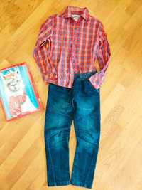 джинсы на резинке набор 7 8 лет шведка сорочка смотрите замеры