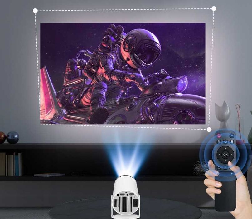 Inteligentny Mini Projektor na ścianę TV 2025 Polska wersja 4k kino