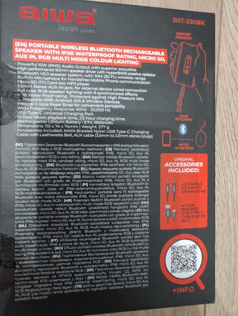 Głośnik przenośny AIWA BST-330BK