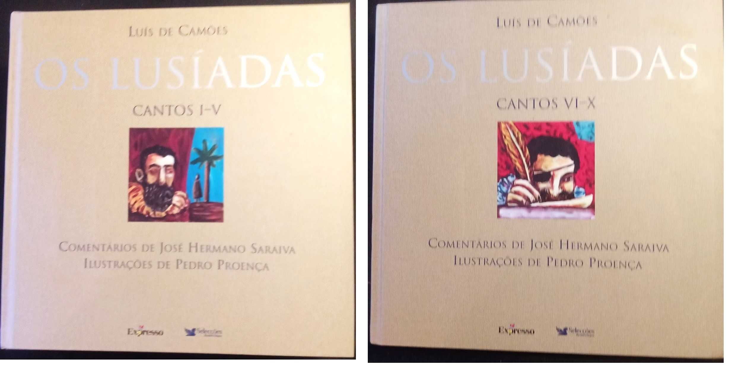 "Os Lusíadas" em 2 volumes - Canto I a V - Canto VI a X - 1ª Edição