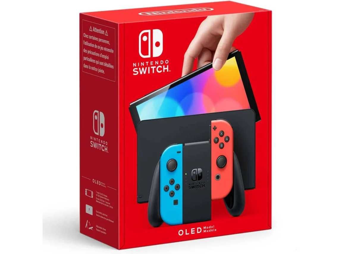 Nintendo Switch OLED - Azul e Vermelha Neon - Garantia