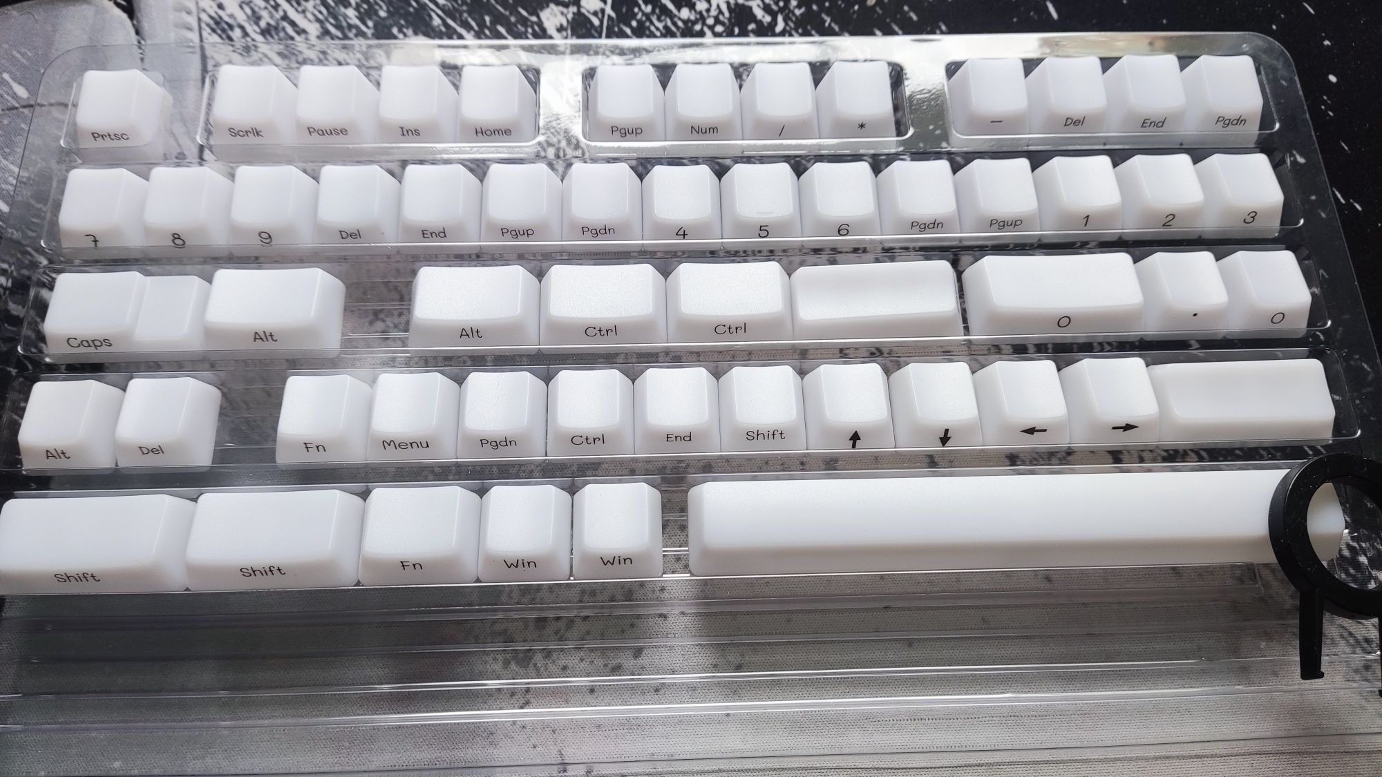Прозорі кейкапи keycap молочні 130шт боковим принтом OEM