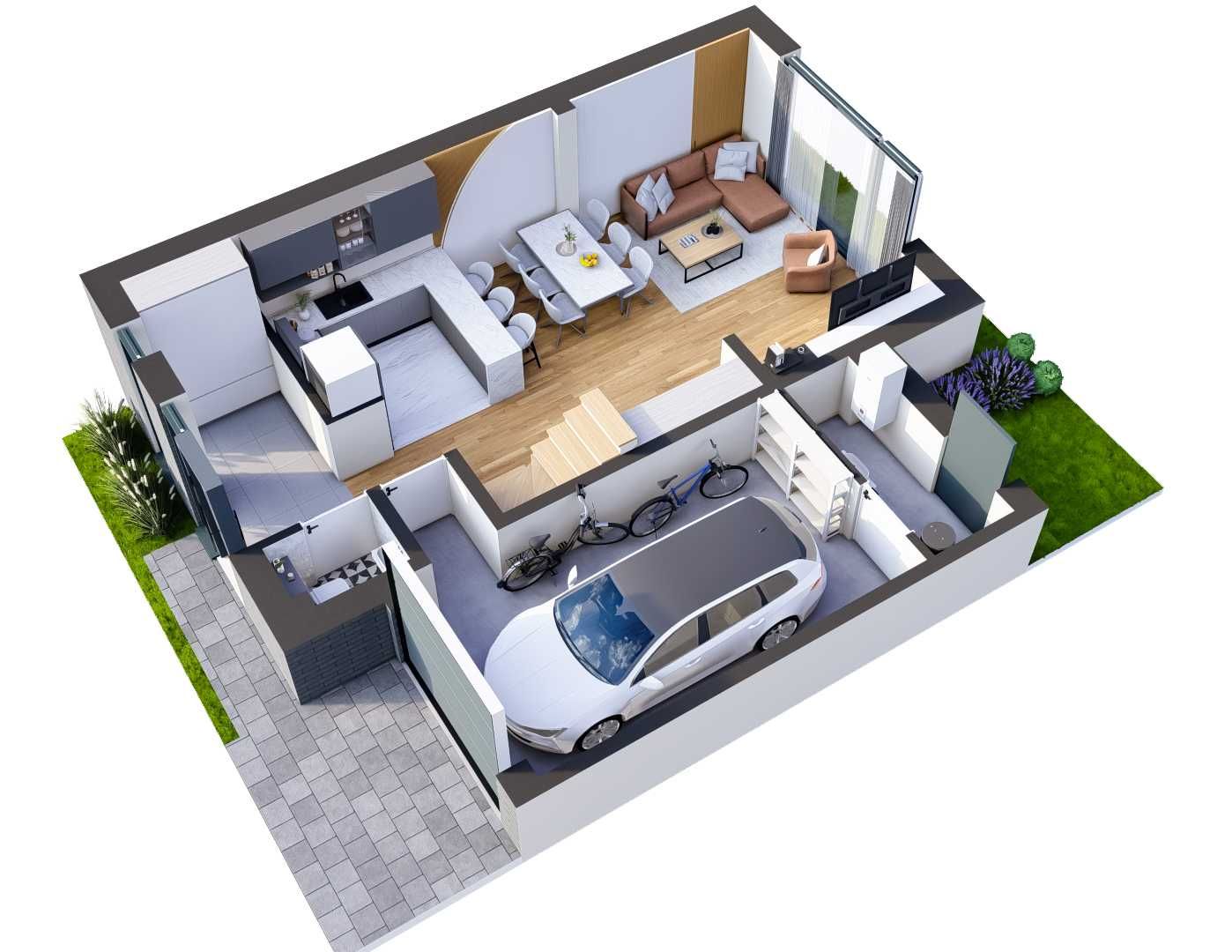 Dom szeregowy 114m² | Okolice Warszawy | Garaż, ogród i taras