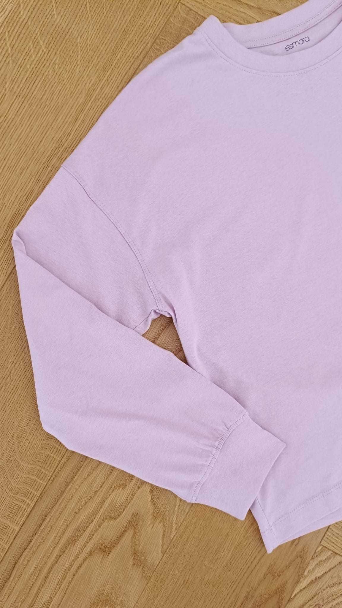 Nowa damska bluzka z długim rękawem M 40/42 piżama góra oversize lila