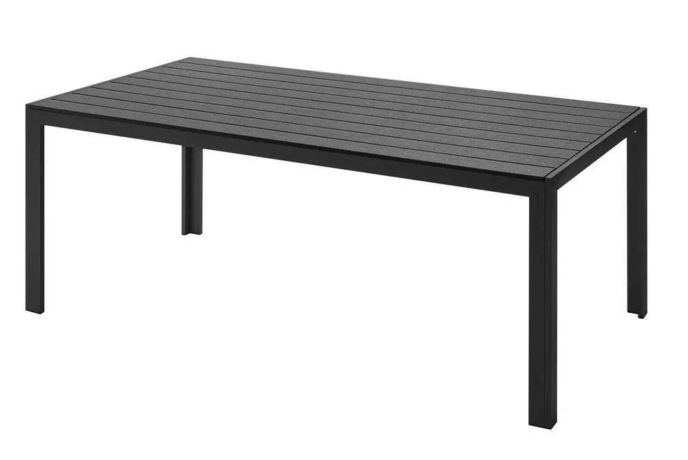 Stół Ogrodowy POLYWOOD Taras DREWNO ALUMINIUM Czarny 200 cm