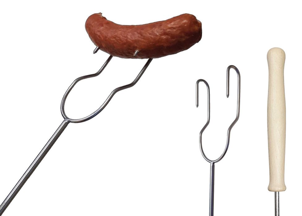 Kije na ognisko nierdzewne do grilla widełki do kiełbasy odwrócone -WO