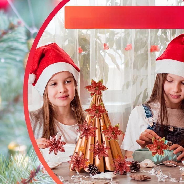 DURANTEY Zestaw Choinkowych Ozdób Czerwone 22 sztuki