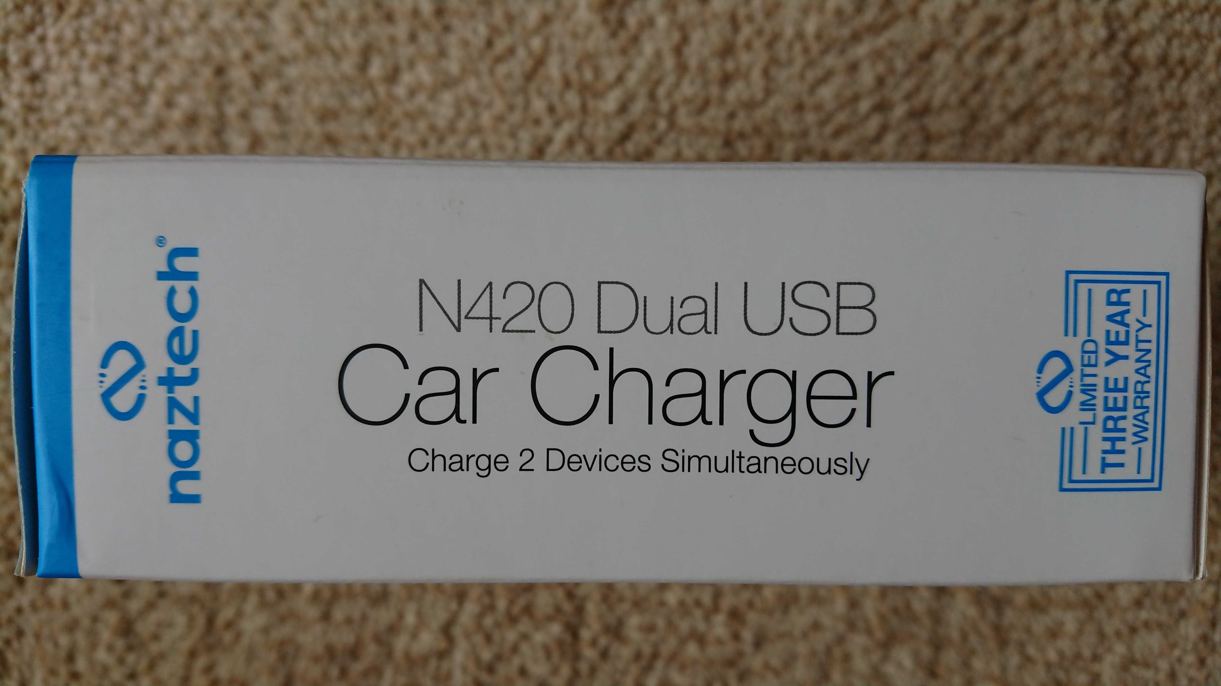 Ładowarka Naztech N420 Dual USB Car Charger kabel 2xMicro USB 4.8A/24W