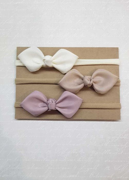 Trzy opaski kokardki dla niemowląt i dużych dziewczynek PROMOCJA