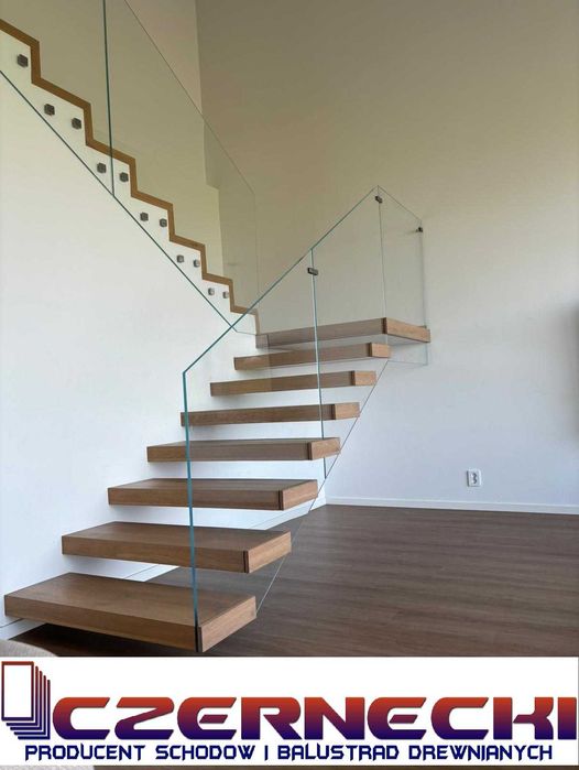 Nowoczesne schody półkowe, wspornikowe nowoczesny design