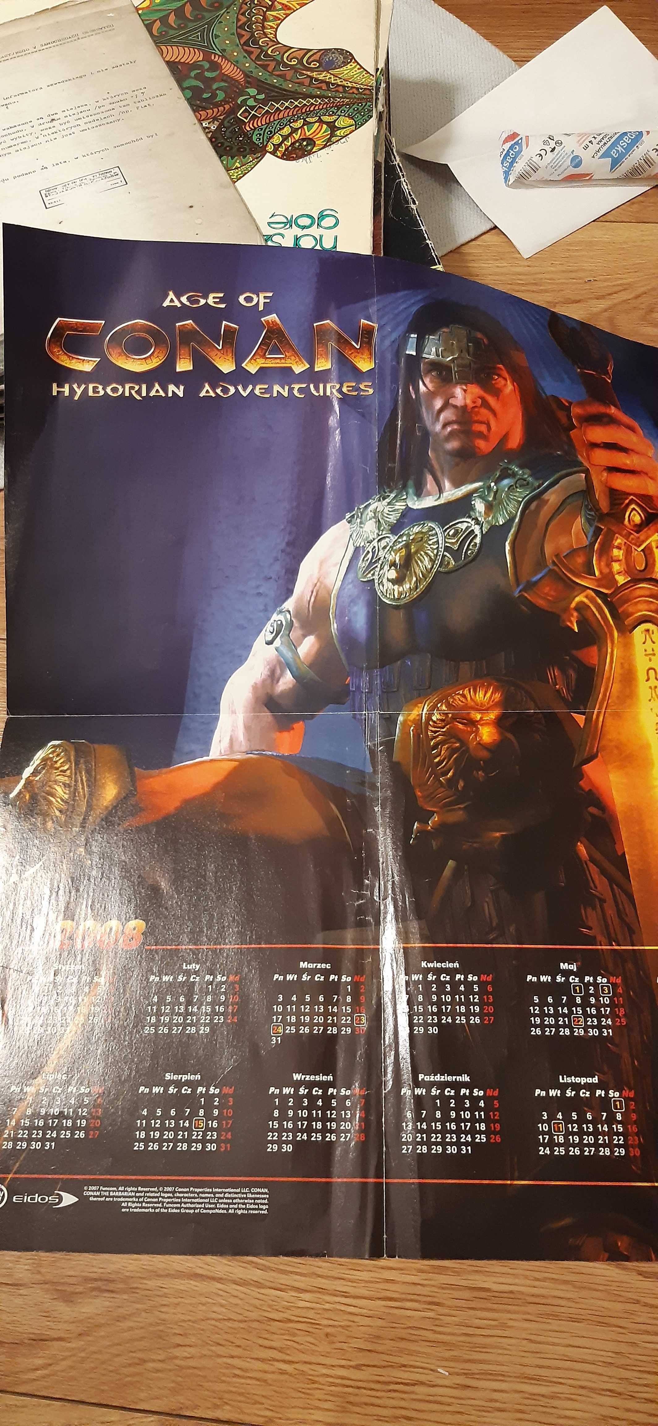 stary plakat kalendarz z gry conan gears of war unreal turnament 2008