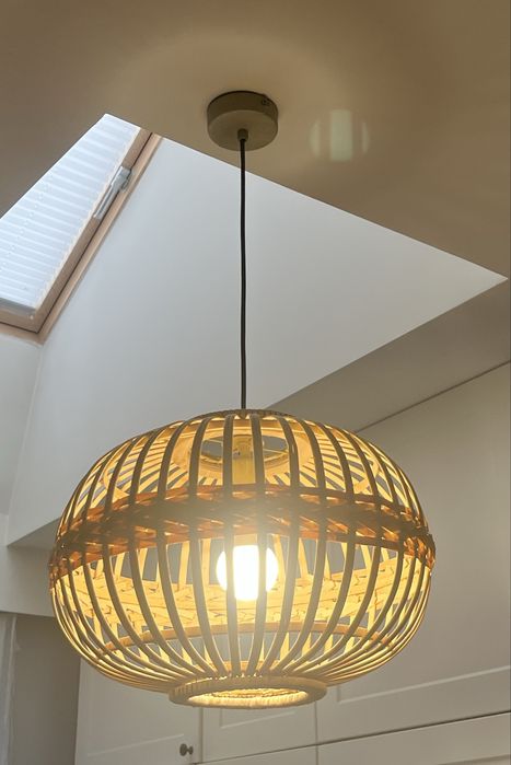 Boho lampa z naturalnego bambusa