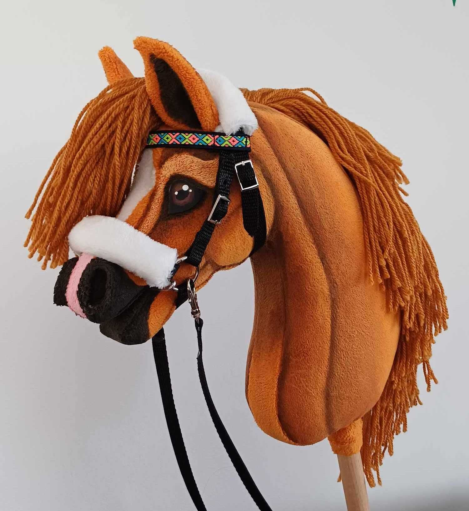 Rudy konik Hobby Horse A4 + sprzęt kasztan