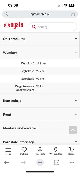 Szafa narozna Replay agata meble