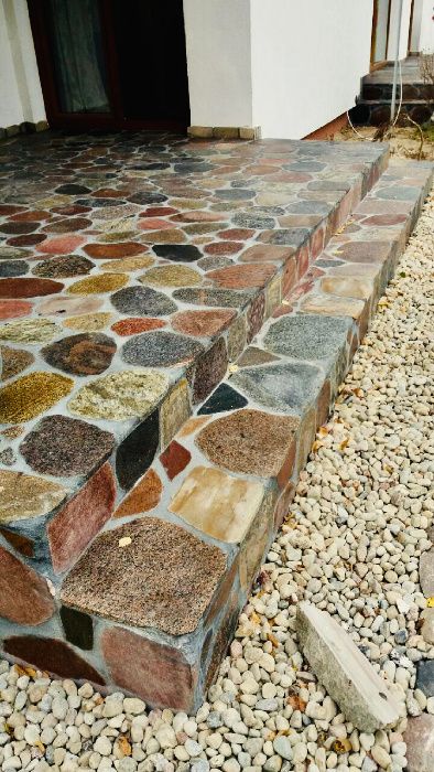 Kamień polny cięty-plastry; płytki kamienne; tarasy;schody