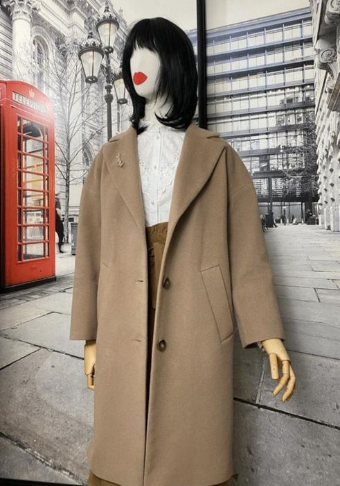 шерсть кашемір жіноче пальто преміум класу samange кольору кемел