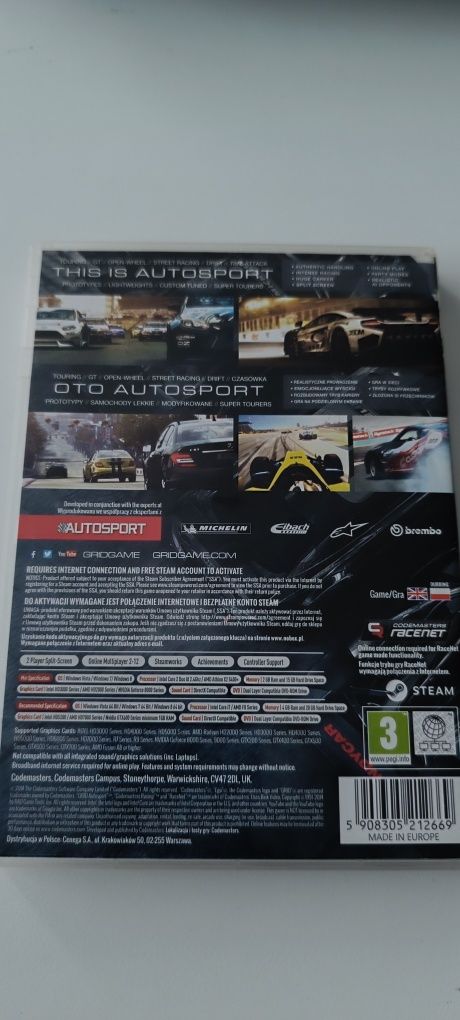 GRID Autosport PC Pudełko