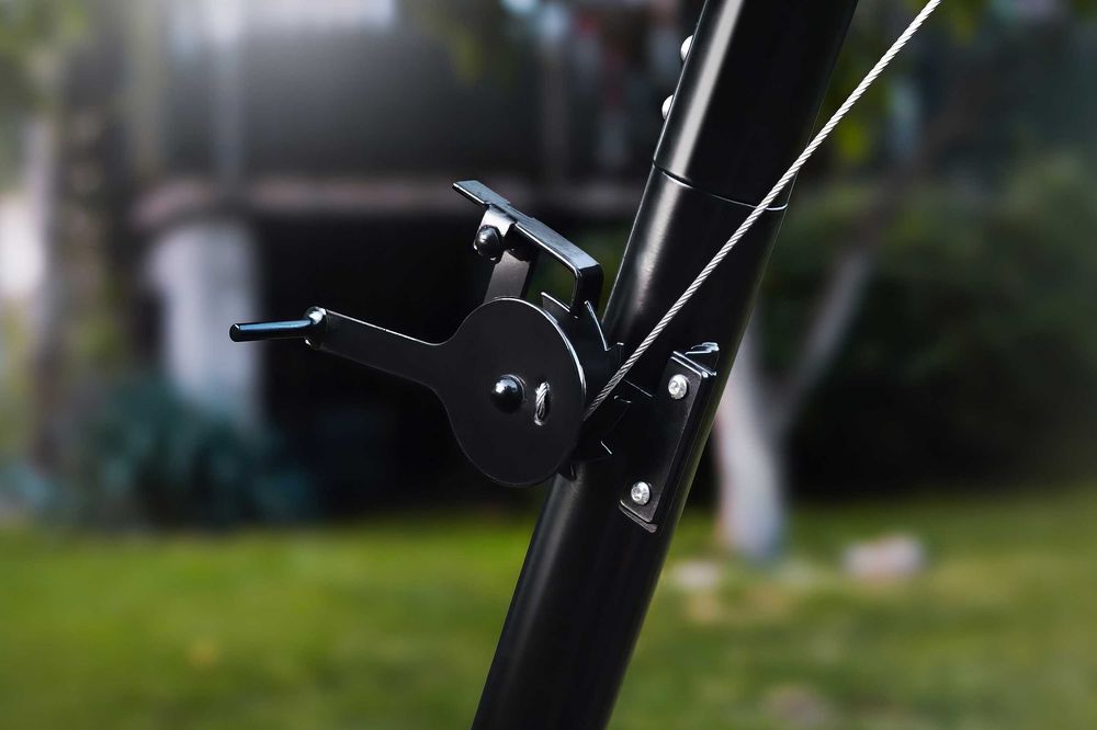 Grill obrotowy z kołowrotkiem nad ognisko, ruszt nierdzewny 70 cm