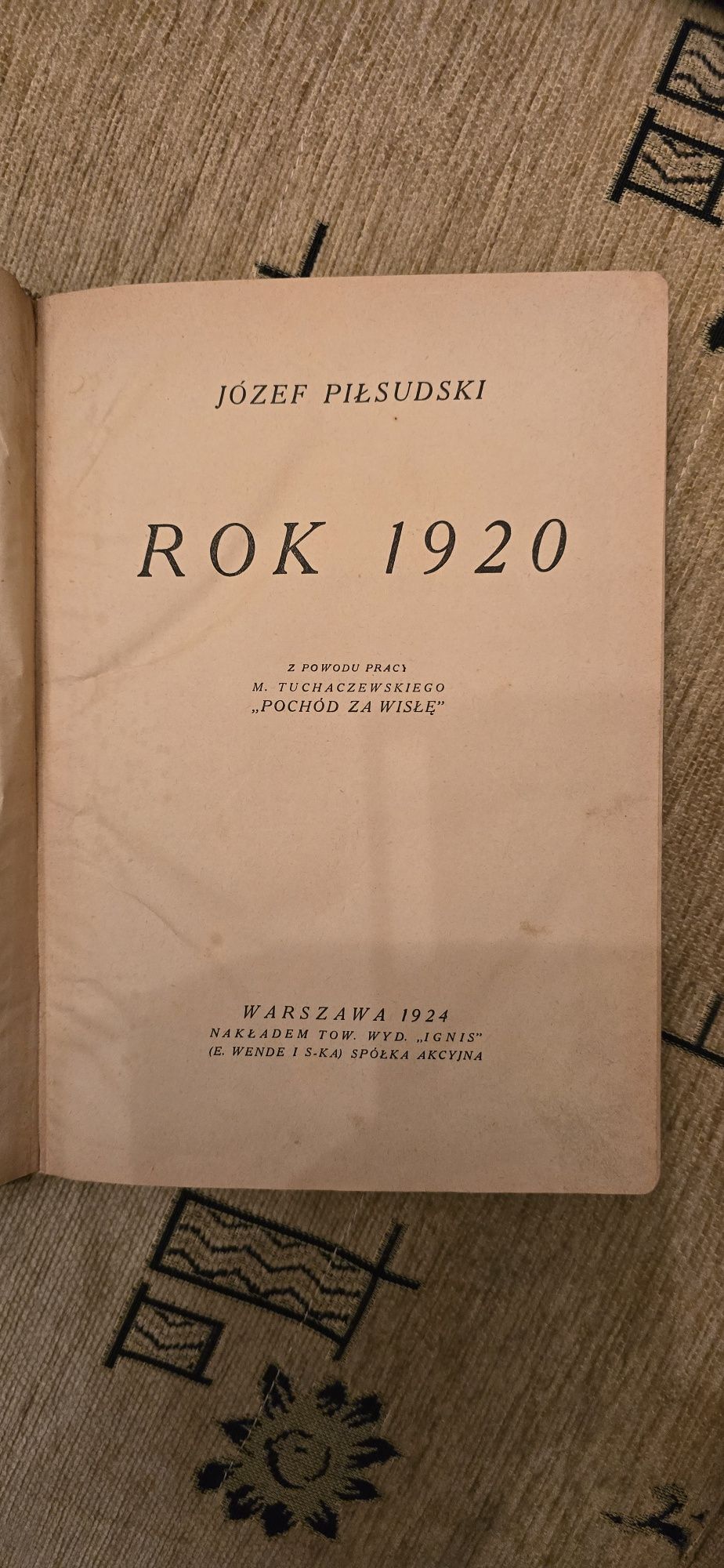 Józef Piłsudski  książka"  Rok 1920"