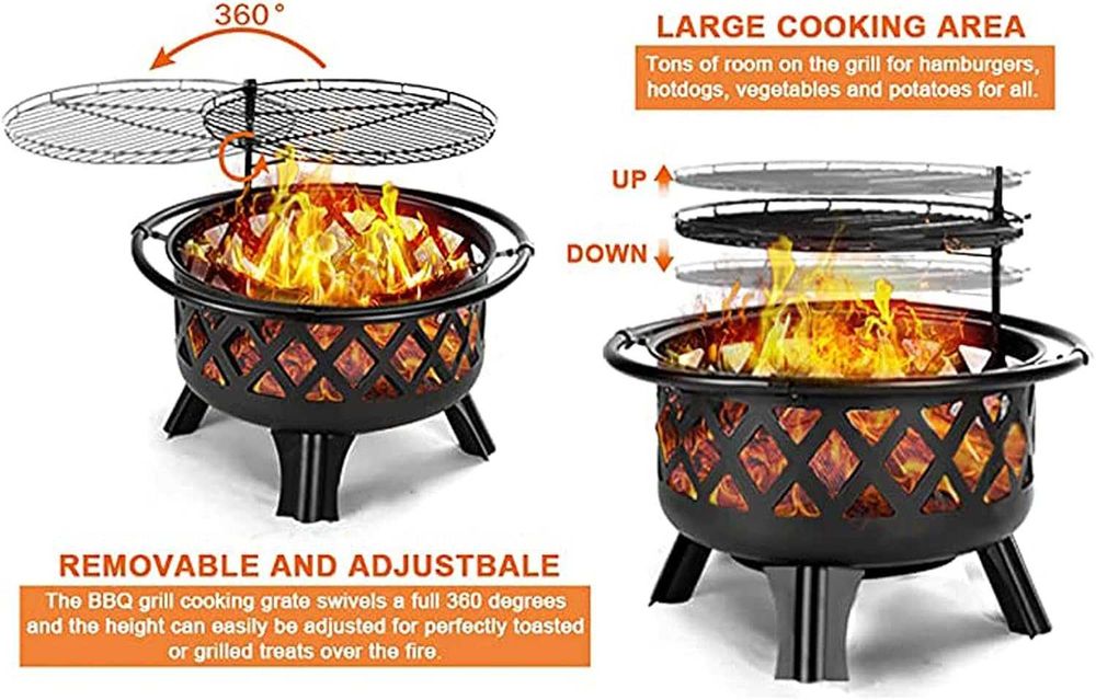 Nowy grill stalowy / czarny / palenisko / kociołek / ognisko !A3001!