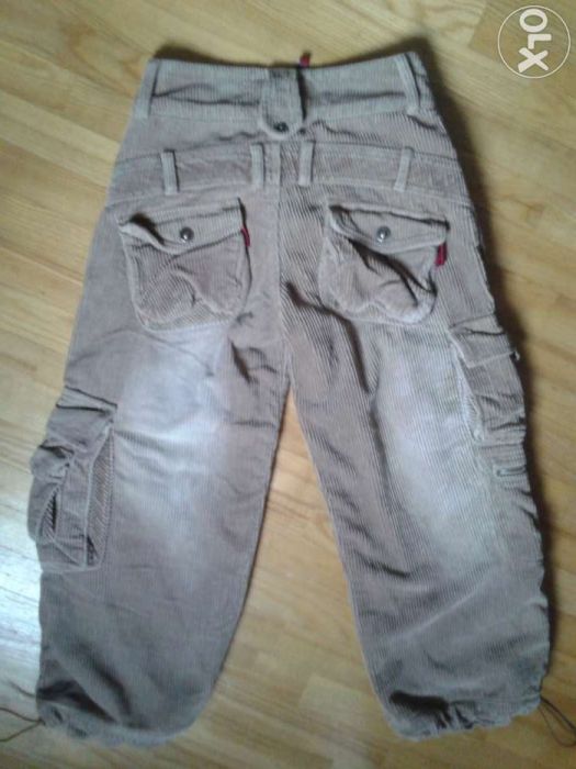 Spodnie sztruksowe bezowe ocieplane dla dziewczynki nowe  ir.130