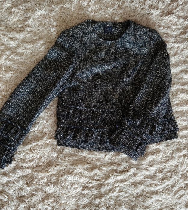 Tweedowa marynarka z metalizowaną nitką