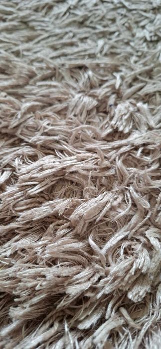 Dywan shaggy 140x180 beż brąz złoty