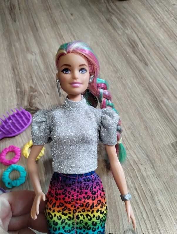 zestaw Lalka Barbie kolorowa panterka jak nowa