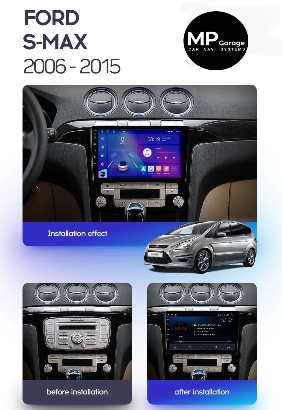 Radio FORD S-MAX Android 4G LTE Qled CarPlay 4G DSP Montaż!!!