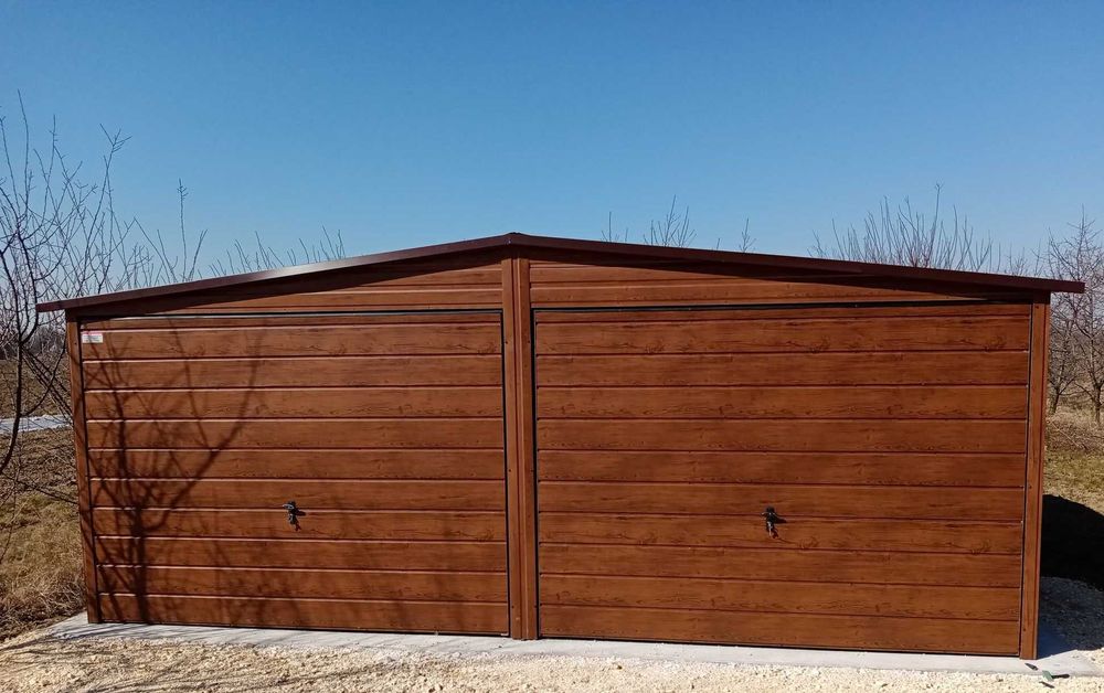 Garaż blaszany blaszak dach dwuspadowy 5x6 PRODUCENT różne wymiary (7)
