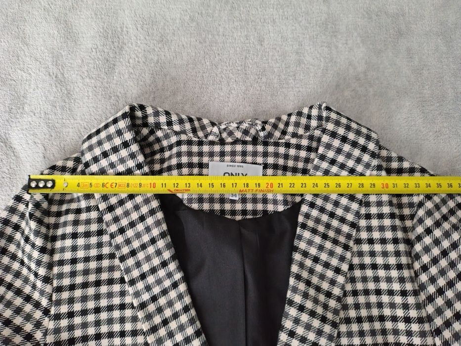 Marynarka Żakiet Only 34 XS krata kratka czarno biała