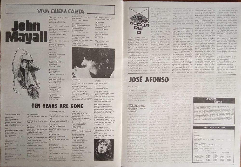 José Afonso	- - -		Musicalíssimo - nr. 88	- - - - -	Jornal