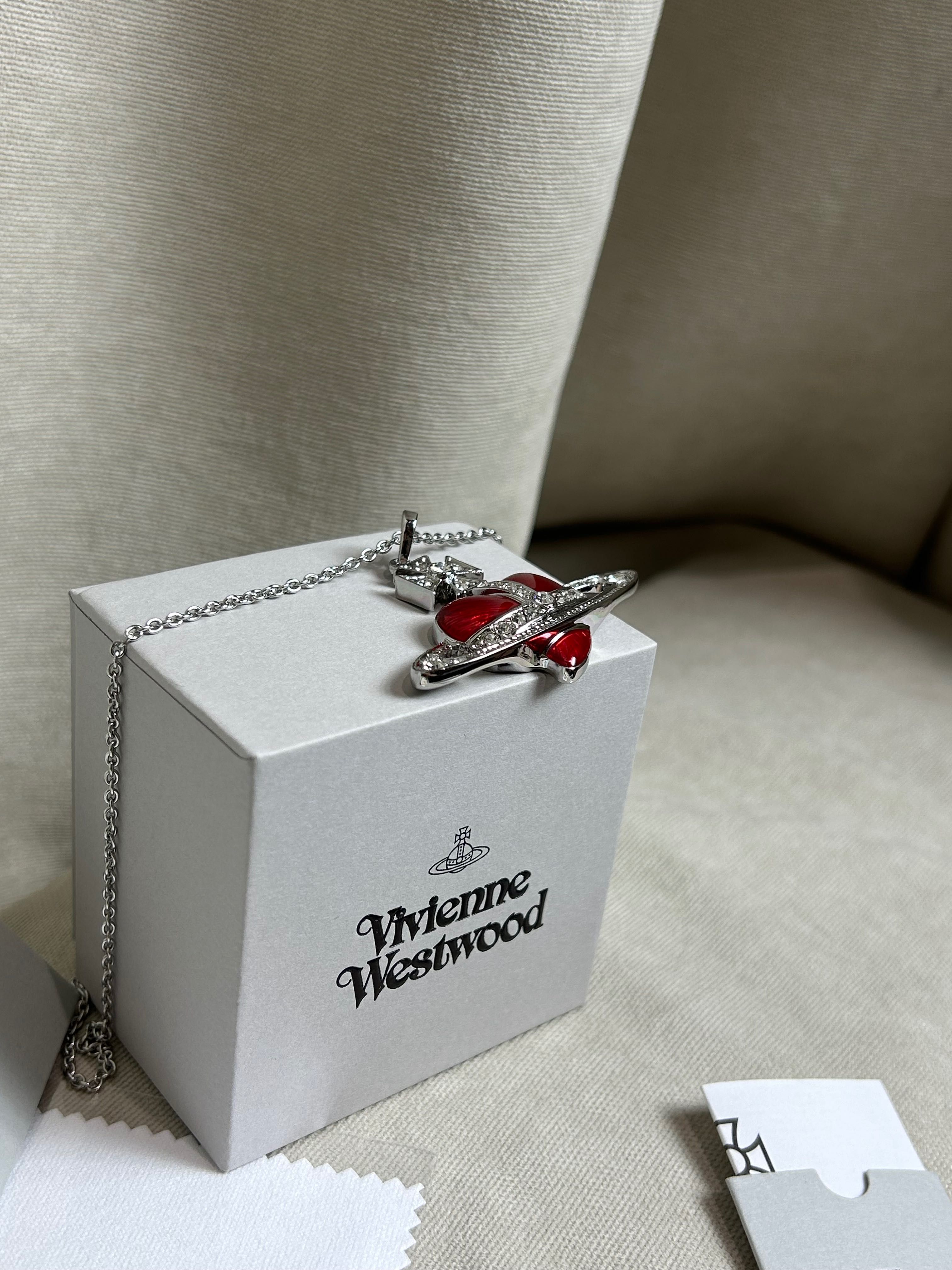 Vivienne Westwood Red Heart Saturn оригинал кулон подвеска