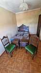 conjunto de móveis, cama, cadeiras, cabeceira, espelhos