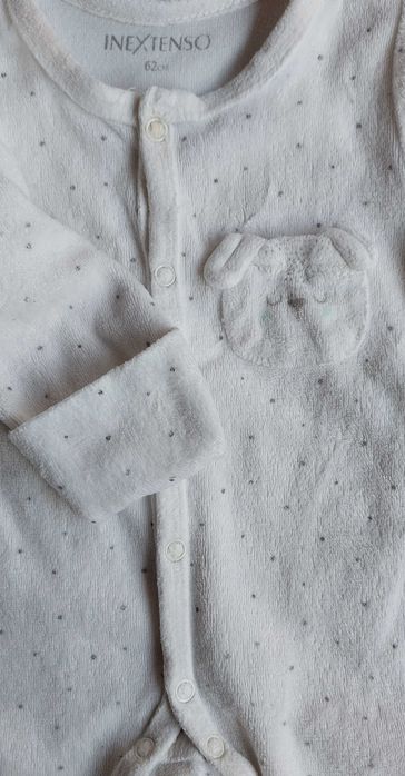 Conjunto Gorro + Babygrow Branco com Pintas In Extenso 0-3 meses