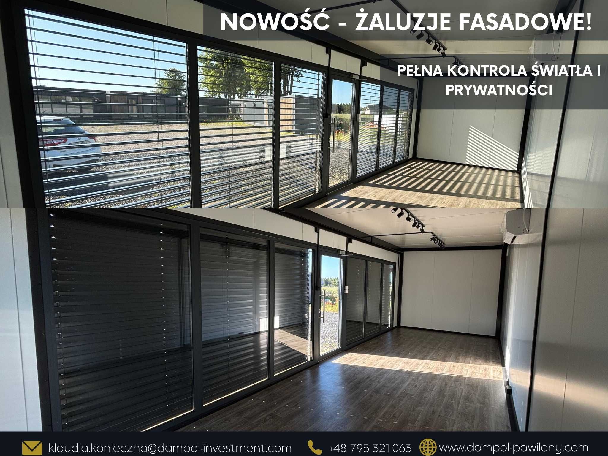 nowoczesny pawilon biurowy 9x3/ całoroczny 27m2/ handlowy, sklep