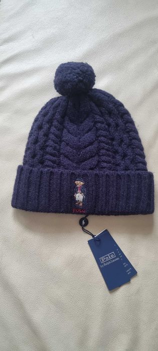 Ekskluzywna czapka damska wełniana Polo Ralph Lauren